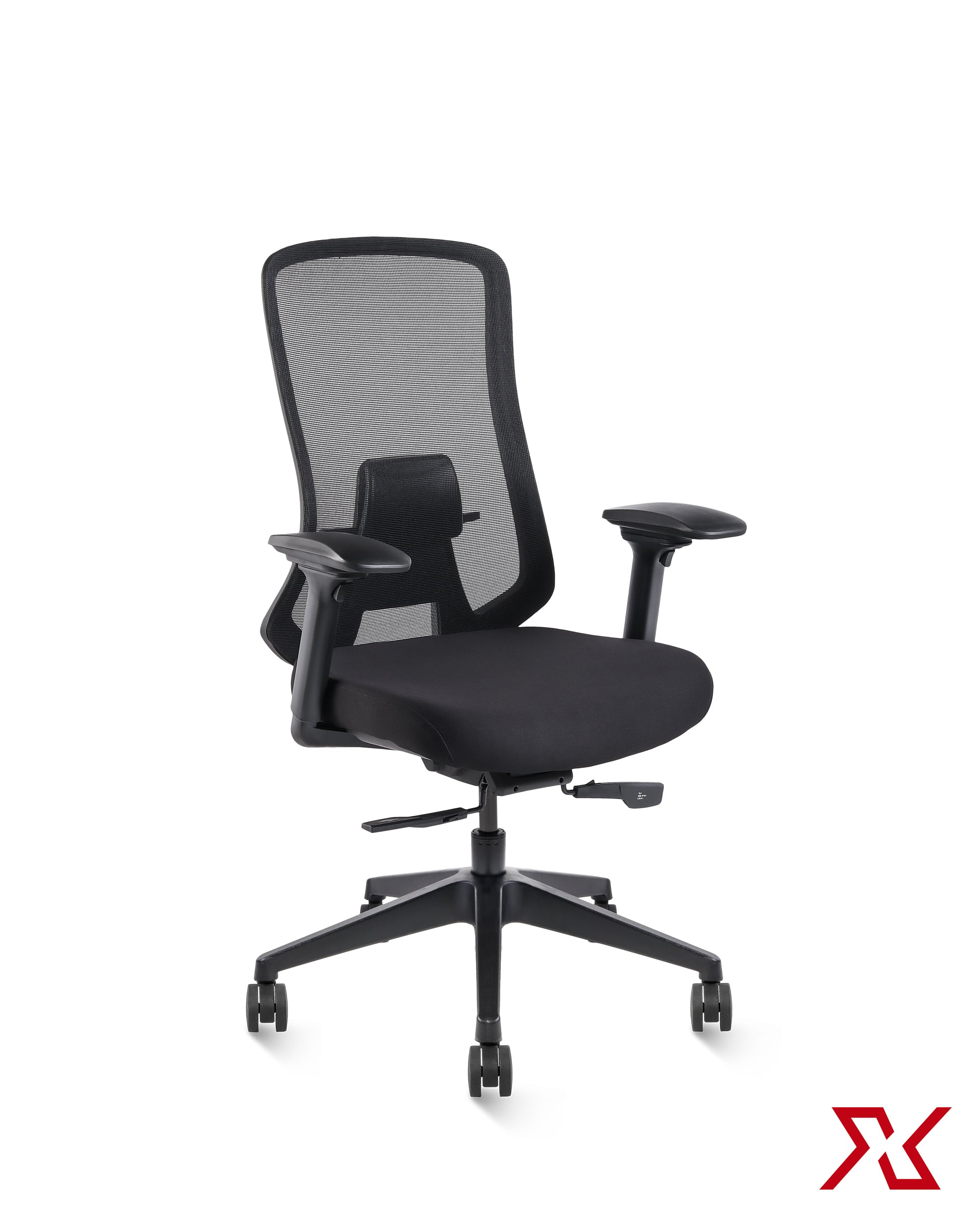 Alex Medium Back Chair Workstation (Black Chair)